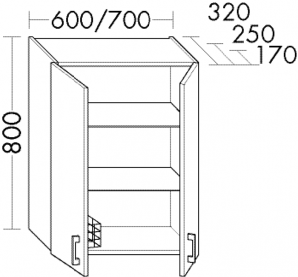 Burgbad Hängeschrank Sys30 PG1 Aqua 800x600x320 Eiche Dekor Flanelle, OSJJ060F2239