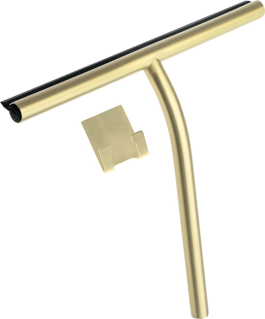 Neuesbad Serie 600 Glasabzieher mit Haken mit 3M Kleber, Oberfläche: gold gebürstet NB1ADI_R31K1