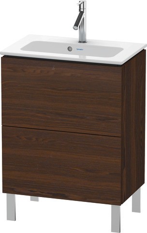 Duravit L-Cube Waschtischunterbau bodenstehend Nussbaum gebürstet Matt 620x391x704 mm - LC667306969