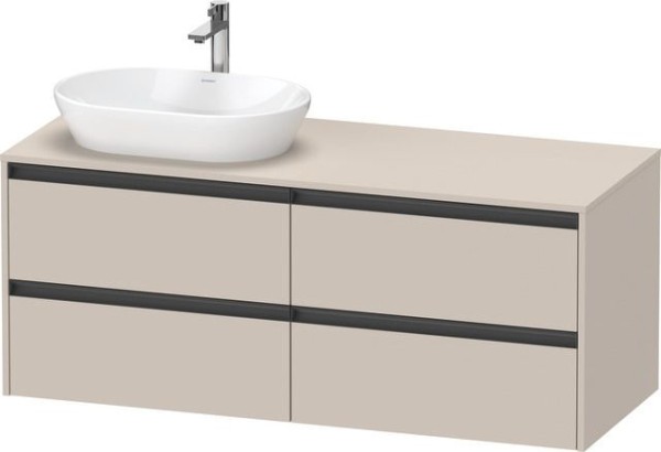 Duravit Ketho.2 Konsolenwaschtischunterbau wandhängend Taupe Matt 1400x550x568 mm - K24898L91910000