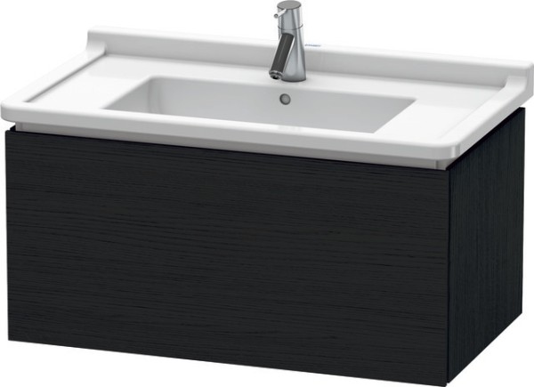 Duravit L-Cube Waschtischunterbau wandhängend Eiche Schwarz Matt 820x469x408 mm - LC616501616