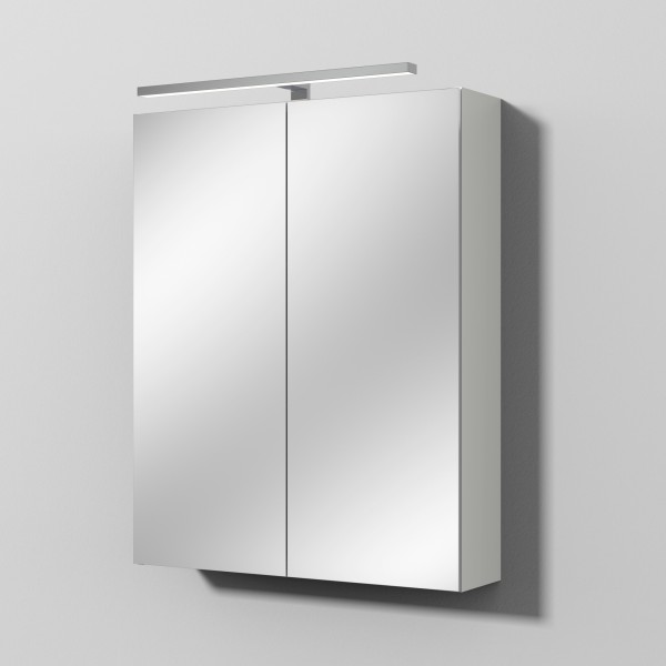 Sanipa Reflection Spiegelschrank MILLA 60 mit LED-Aufsatzleuchte, Weiß-Soft, SD14043
