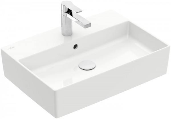 Villeroy & Boch Aufsatzwaschtisch Memento 2.0 4A07 600x420mm mittl HL durchgest m ÜL Eckig Weiß Alpi