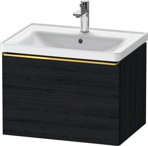 Duravit D-Neo Waschtischunterbau wandhängend Eiche Schwarz Matt 634x452x440 mm - DE4254034160000