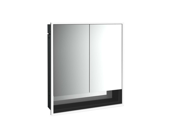 emco LED-Lichtspiegelschrank Loft mit Unterfach Unterputz, 600 mm, 2-türig schwarz, 979813505