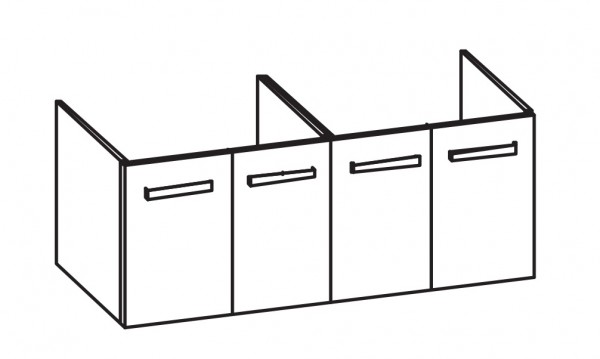 Artiqua 414 Waschtischunterschrank für Vivia 4143D1, 4143D4 Weiß Hochglanz Select, 414-WU4T-V163-716