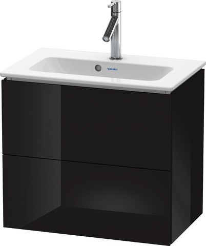 Duravit L-Cube Waschtischunterbau wandhängend Schwarz Hochglanz 620x391x550 mm - LC625604040