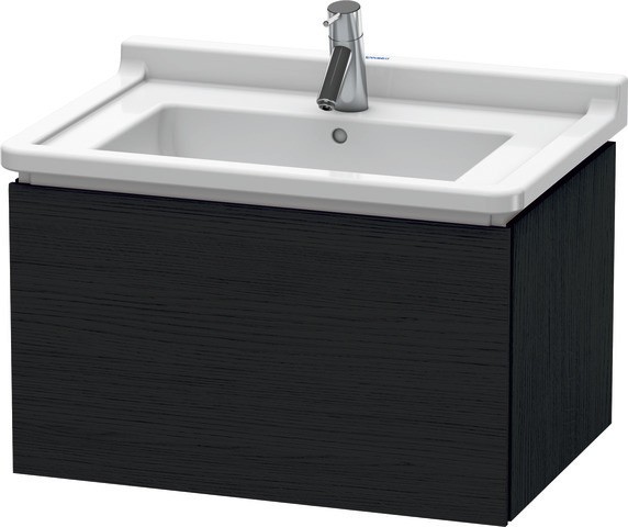 Duravit L-Cube Waschtischunterbau wandhängend Eiche Schwarz Matt 670x469x408 mm - LC6164016160A00