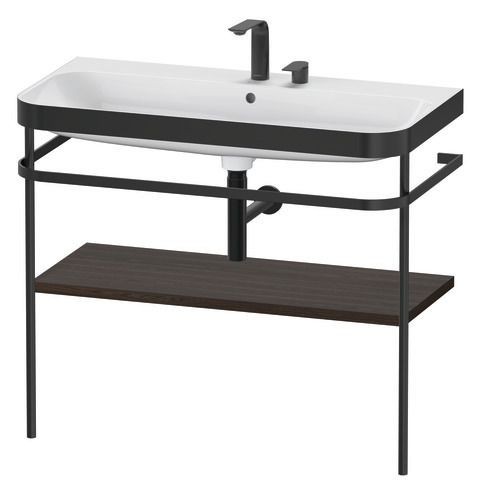 Duravit Happy D.2 Plus c-bonded Set mit Metallkonsole Nussbaum gebürstet Matt 975x490x850 mm - HP473