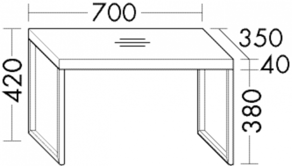 Burgbad Bank Coco HGL 340x700x350 Weiß Hochglanz, BANB070F2843