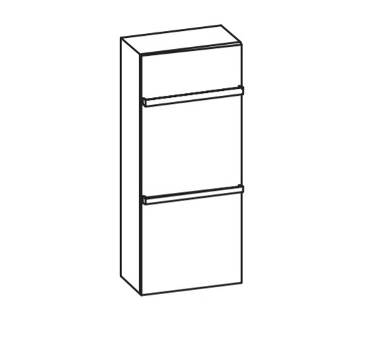 Artiqua 400 Midischrank, Oxid Hellgrau quer, 400-MST-1-50-L-7183-721