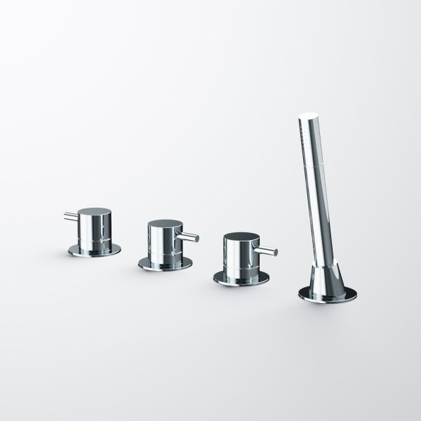 Steinberg 4-Loch Wanne/Brause-Standarmatur, chrom Serie 100, 100.2480