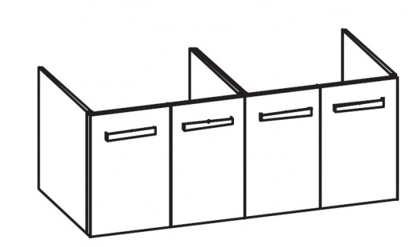 Artiqua 414 Waschtischunterschrank für Subway/Omnia Architectura 613113 Anthrazit Hochglanz, 414-WU4