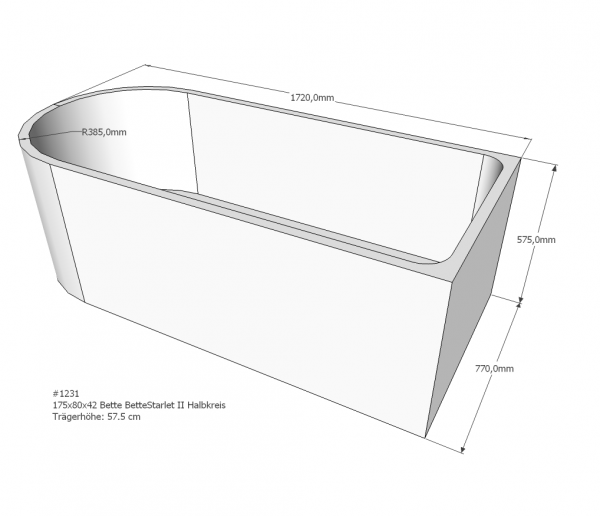 Neuesbad Wannenträger für Bette Starlet 2 175x80 oval