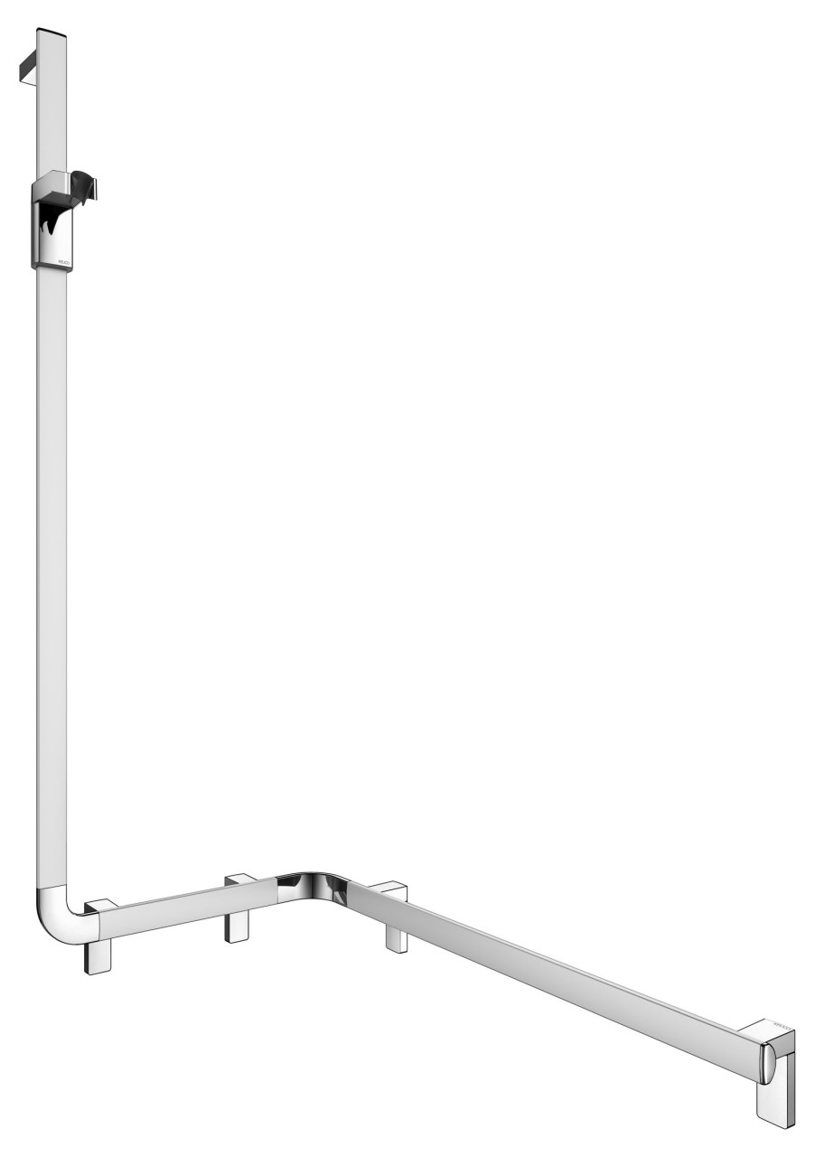 KEUCO AXESS Eck-Duschhandlauf 90° mit Brausestange links, Metall, B: 53,1 H: 130,1 T: 85 cm, 3500817 35008178602