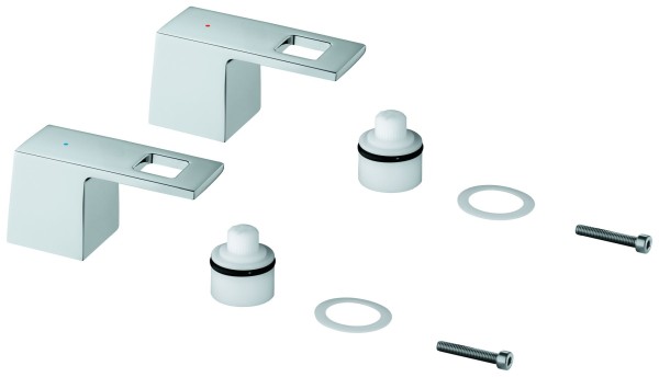 GROHE Griffpaar 48321 für Eurocube 3-L-WT-Batterie Mark. blau/rot chrom, 48321000