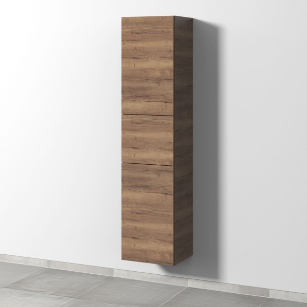 Sanipa 3way Hochschrank mit 2 Türen und 1 Auszug, Eiche-Tabak
