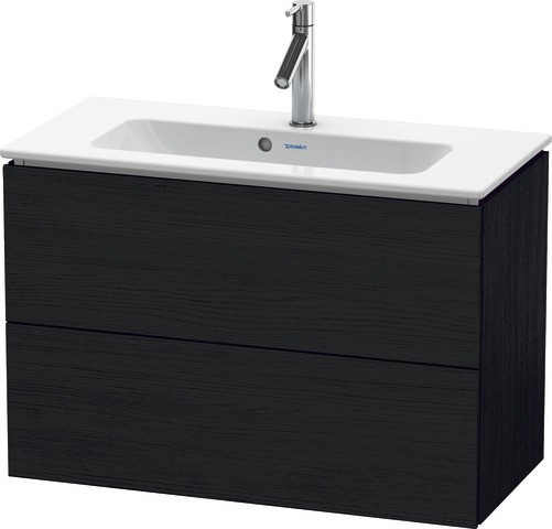 Duravit L-Cube Waschtischunterbau wandhängend Eiche Schwarz Matt 820x391x550 mm - LC625701616
