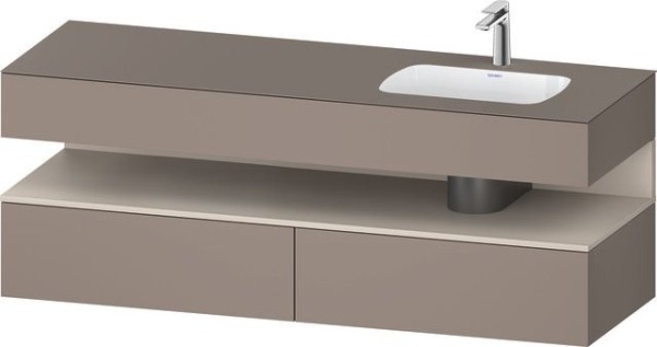 Duravit Qatego Einbauwaschtisch mit Konsolenwaschtischunterbau Basalt Matt 1600x550x600 mm - QA47960