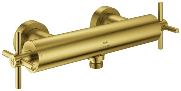 GROHE 2-Griff-Brausearmatur Atrio 26895 Wandmontage Kreuz-Griff cool sunrise geb, 26895GN0