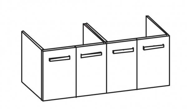 Artiqua 415 Waschtischunterschrank für Living Style 814439 Sangallo Grau quer, 415-WU4T-L42-7154-432