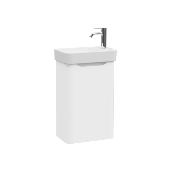 VitrA New Integra Round Set Handwaschbecken mit Unterschrank 1 Tür Türanschlag Weiß Matt,69835
