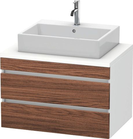 Duravit DuraStyle Konsolenwaschtischunterbau wandhängend Nussbaum dunkel & Weiß Matt 800x548x512 mm