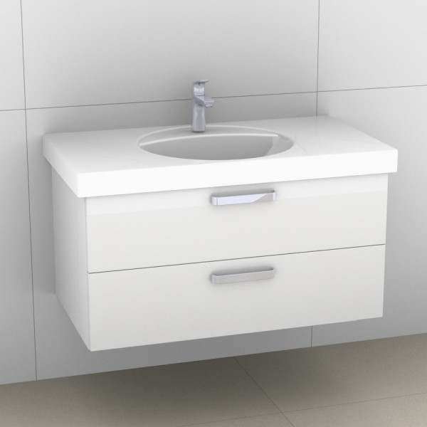 Artiqua 413 Waschtischunterschrank für Preciosa 124230, 124240 Weiß Hochglanz, 413-WU2L-K45-7016-68