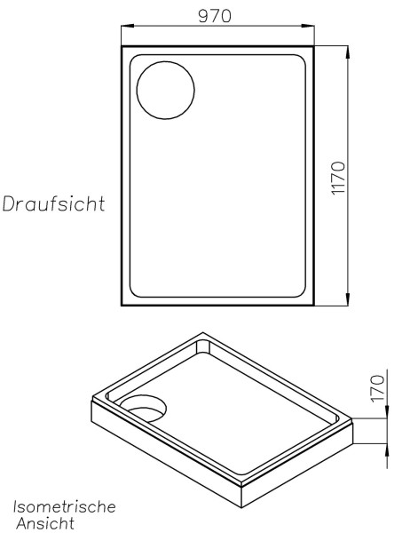 Neuesbad Wannenträger für Duscholux Ancona Trend 650 120x100x5