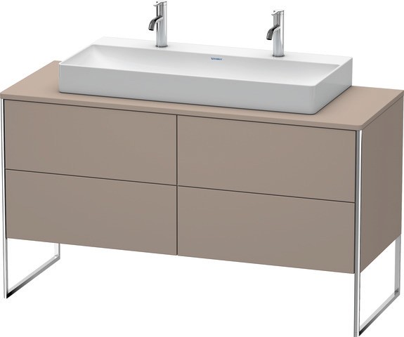 Duravit XSquare Konsolenwaschtischunterbau bodenstehend Basalt Matt 1400x548x778 mm - XS4925M4343