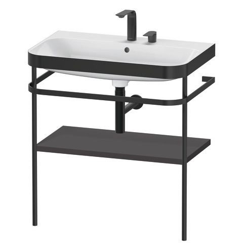 Duravit Happy D.2 Plus c-bonded Set mit Metallkonsole Graphit Supermatt 775x490x850 mm - HP4737E8080