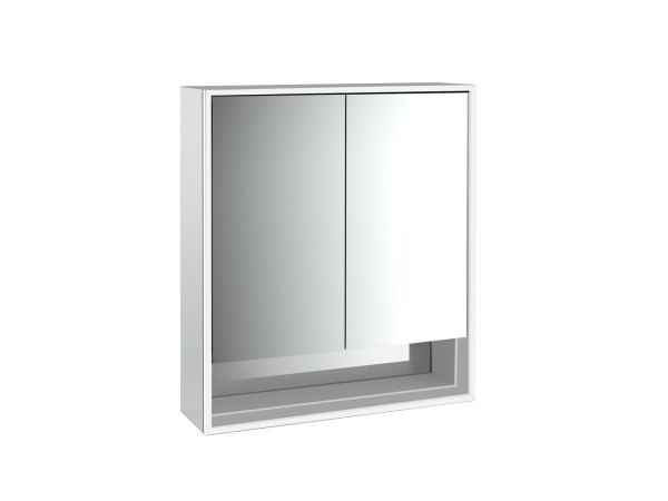 emco LED-Lichtspiegelschrank Loft mit Unterfach Aufputz, 600 mm, 2-türig Rückwand verspiegelt, 97980