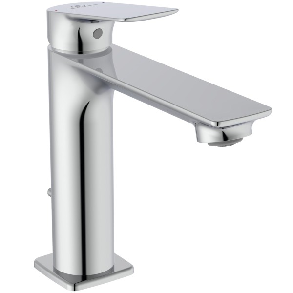 Ideal Standard Waschtisch-Armatur H120 CeralifeC Ausladung 135mm mit Ablaufgarnitur Chrom, BE123AA