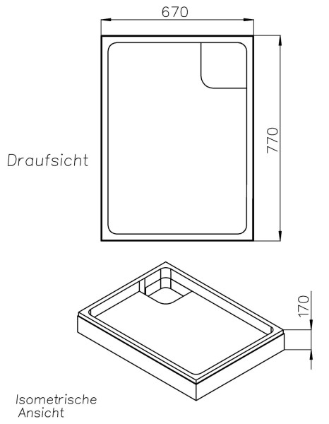 Neuesbad Wannenträger für Bette extraflach 70x80x6,5