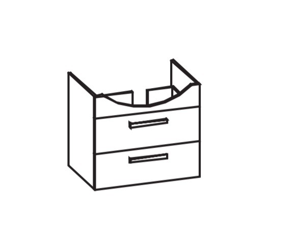 Artiqua 412 Waschtischunterschrank für Isabella K0850 Riviera Eiche quer NB, 412-WU2L-I06-7179-438