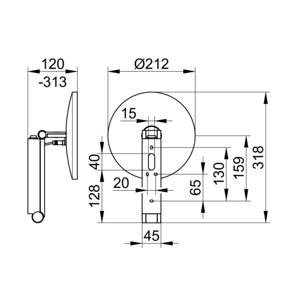 KEUCO iLook_move Wandkosmetikspiegel mit LED-Beleuchtung, Wippschalter und Vergrößerungsfaktor x5, Ø