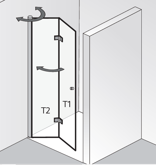 HSK Atelier Plan Drehfalttür Nische