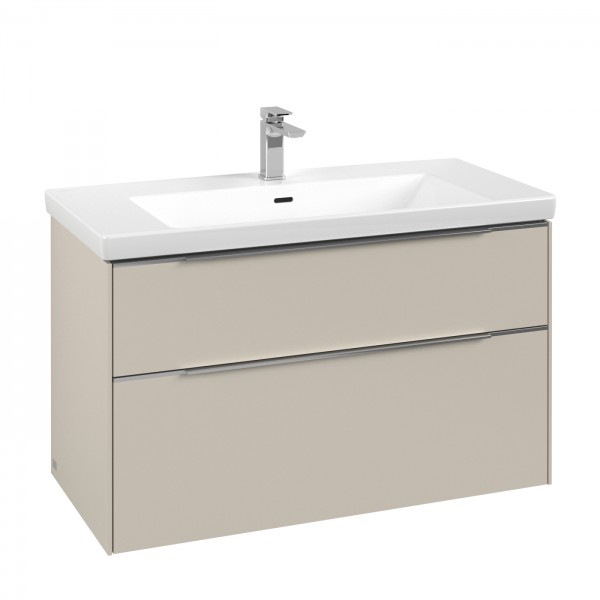 Villeroy & Boch Subway 3.0 Waschbeckenunterschrank, 2 Auszüge, 973 x 579 x 462 mm, Cashmere Grey / C