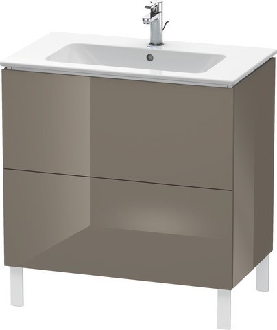 Duravit L-Cube Waschtischunterbau bodenstehend Flanell Grau Hochglanz 820x481x704 mm - LC662608989