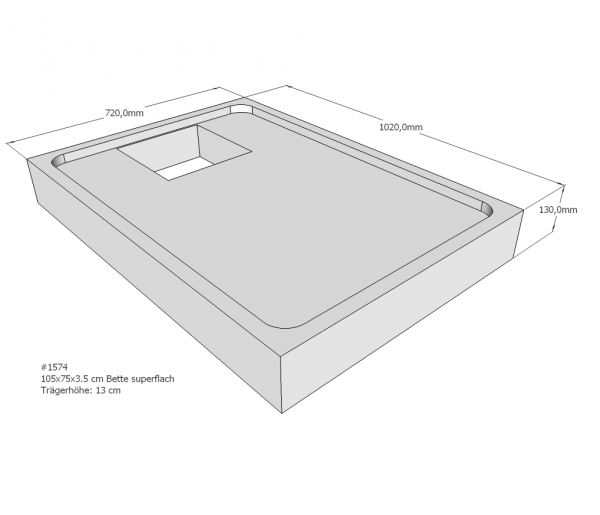 Neuesbad Wannenträger für Bette superflach 105x75x3,5