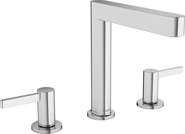 Hansgrohe 3-Loch Waschtischarmatur 160 Finoris mit Push-Open Ablaufgarnitur chrom, 76034000