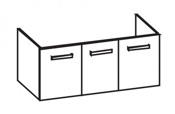 Artiqua 413 Waschtischunterschrank für Xeno 126220, 126221, 126225 Castello Eiche quer NB, 413-WU3T-