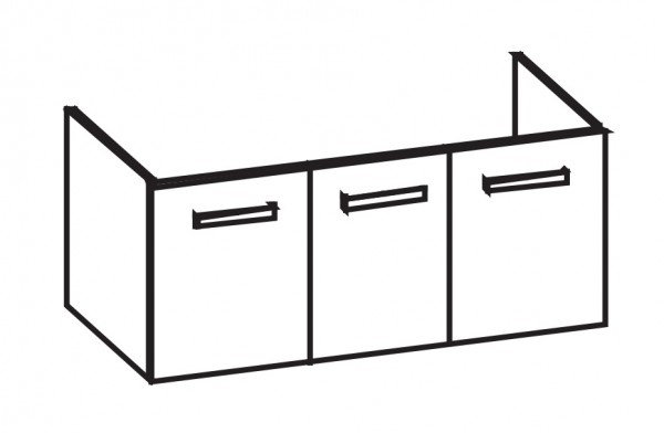 Artiqua 413 Waschtischunterschrank für Xeno 126220, 126221, 126225 Weiß Glanz, 413-WU3T-K33-7050-68