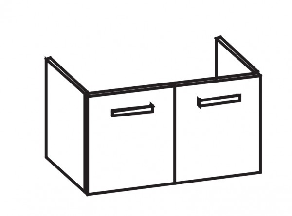 Artiqua 413 Waschtischunterschrank für MyDay 125400 Graphit Struktur quer, 413-WU2T-K77-7098-401