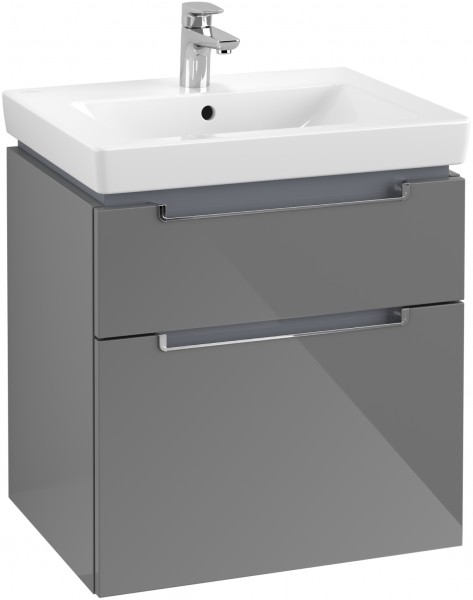 Villeroy & Boch Waschtischunterschrank Subway 2.0 A909 587x590x454mm Griff chromfarbig glänzend Glos