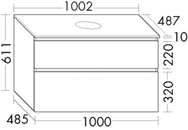 Burgbad Waschtischunterschrank Lin20 HGL 611x1002x487 Salbeigrau Ultramatt, WWYI100F5931