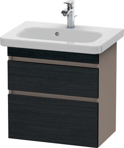 Duravit DuraStyle Waschtischunterbau wandhängend Eiche Schwarz & Basalt Matt 580x368x610 mm - DS6479