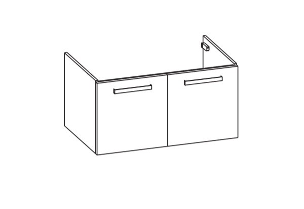 Artiqua 411 Waschtischunterschrank für Durasquare 235310 Stahlgrau Metallic, 411-WU2T-D74-7141-88