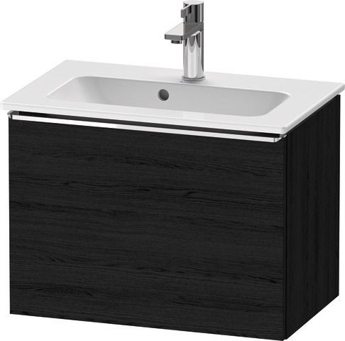 Duravit D-Neo Waschtischunterbau wandhängend Eiche Schwarz Matt 610x372x440 mm - DE4268010160000