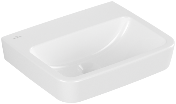 Villeroy & Boch O.novo Handwaschbecken, 450 x 370 x 160 mm, Weiß Alpin AntiBac CeramicPlus, ohne Übe